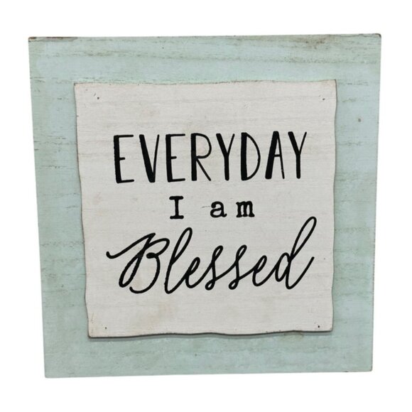 Everyday I Am Blessed Wooden Wall Plaque Decor READ - Picture 1 of 14